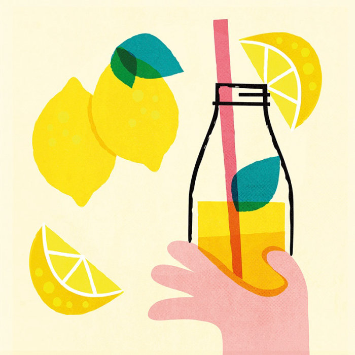 Lime juice retro poster