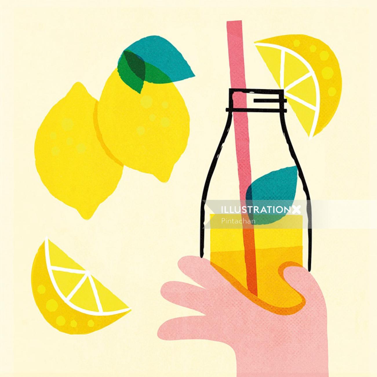 Lime juice retro poster