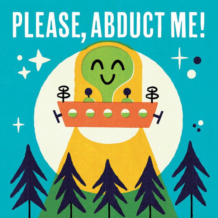 Please, Abduct Me! Lettering illustration