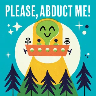 Please, Abduct Me! Lettering illustration