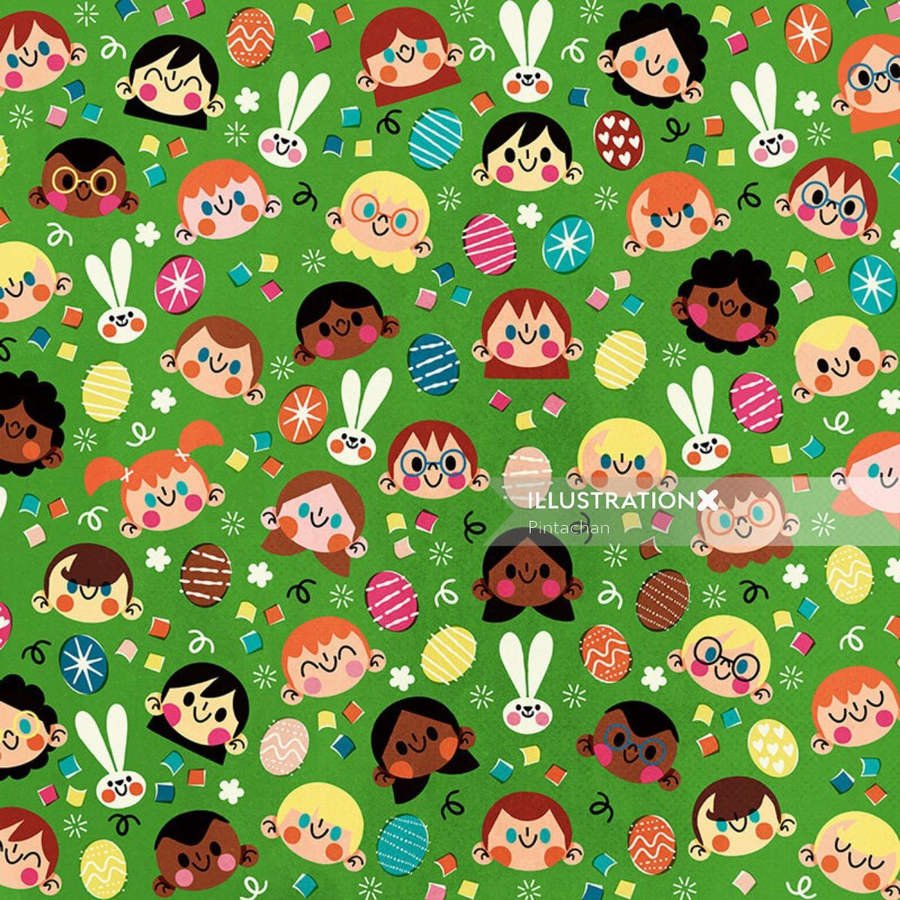Cute Girl wrapping paper