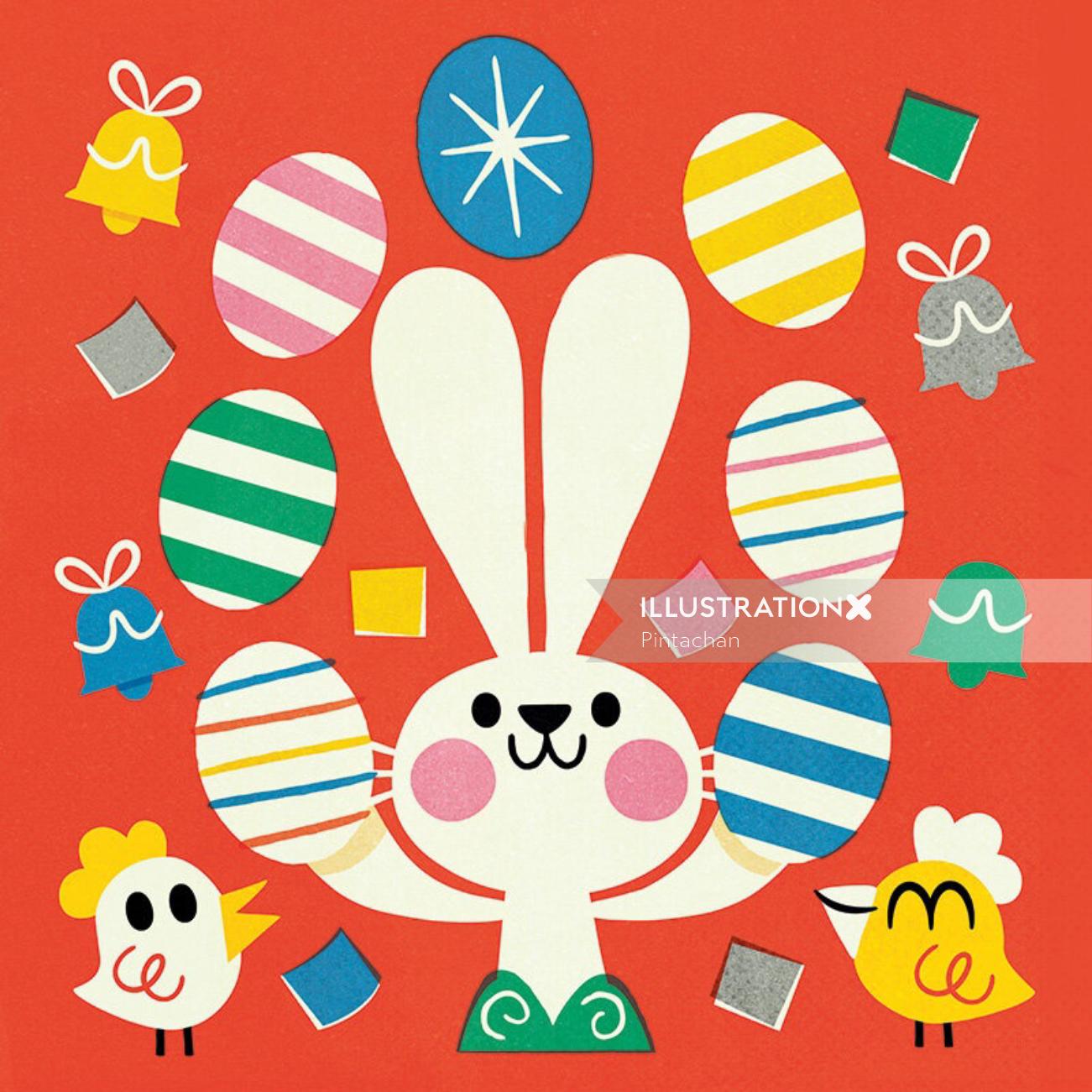 vector illustration of rabbit for easter