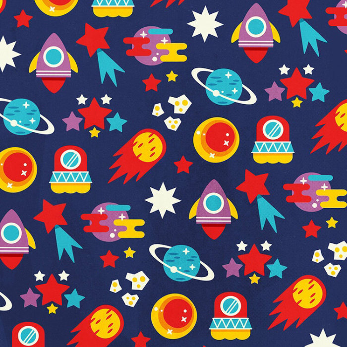 Cartoon design of Space with Planets