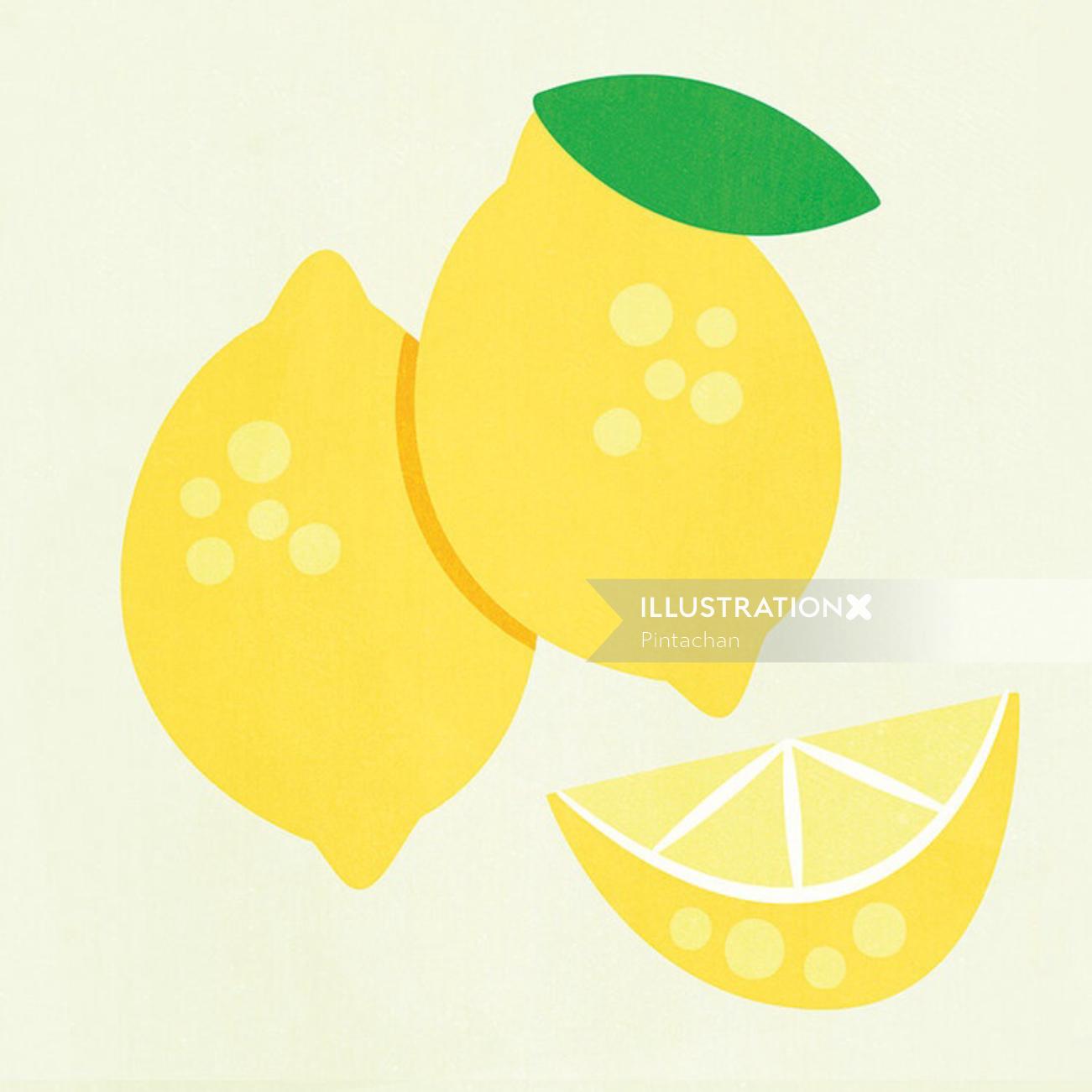 Ilustração de frutas frescas de limão