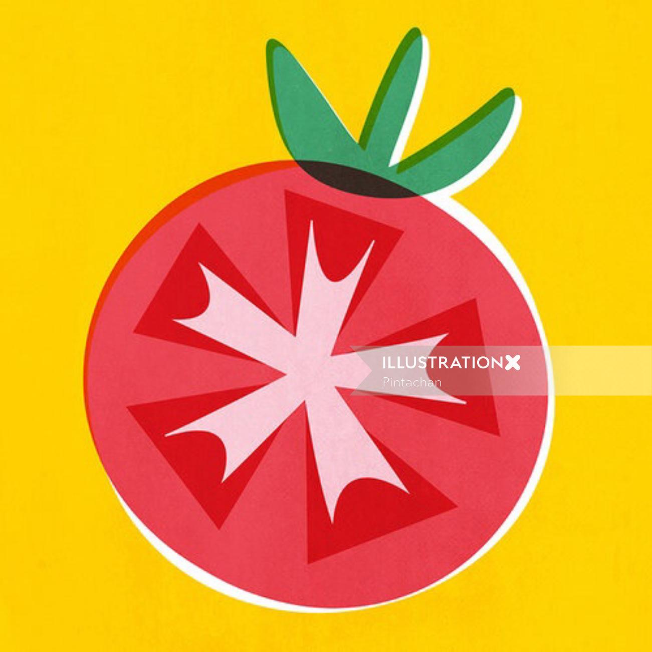 Desenho de desenho animado do Fresh Tomato