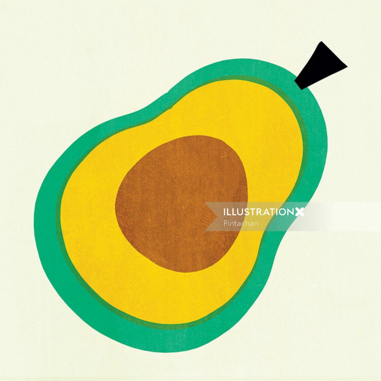 Avocado fruit cartoon illustration