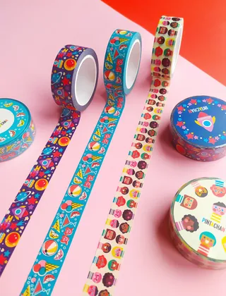 Colorful washi tapes with playful patterns by Pintachan