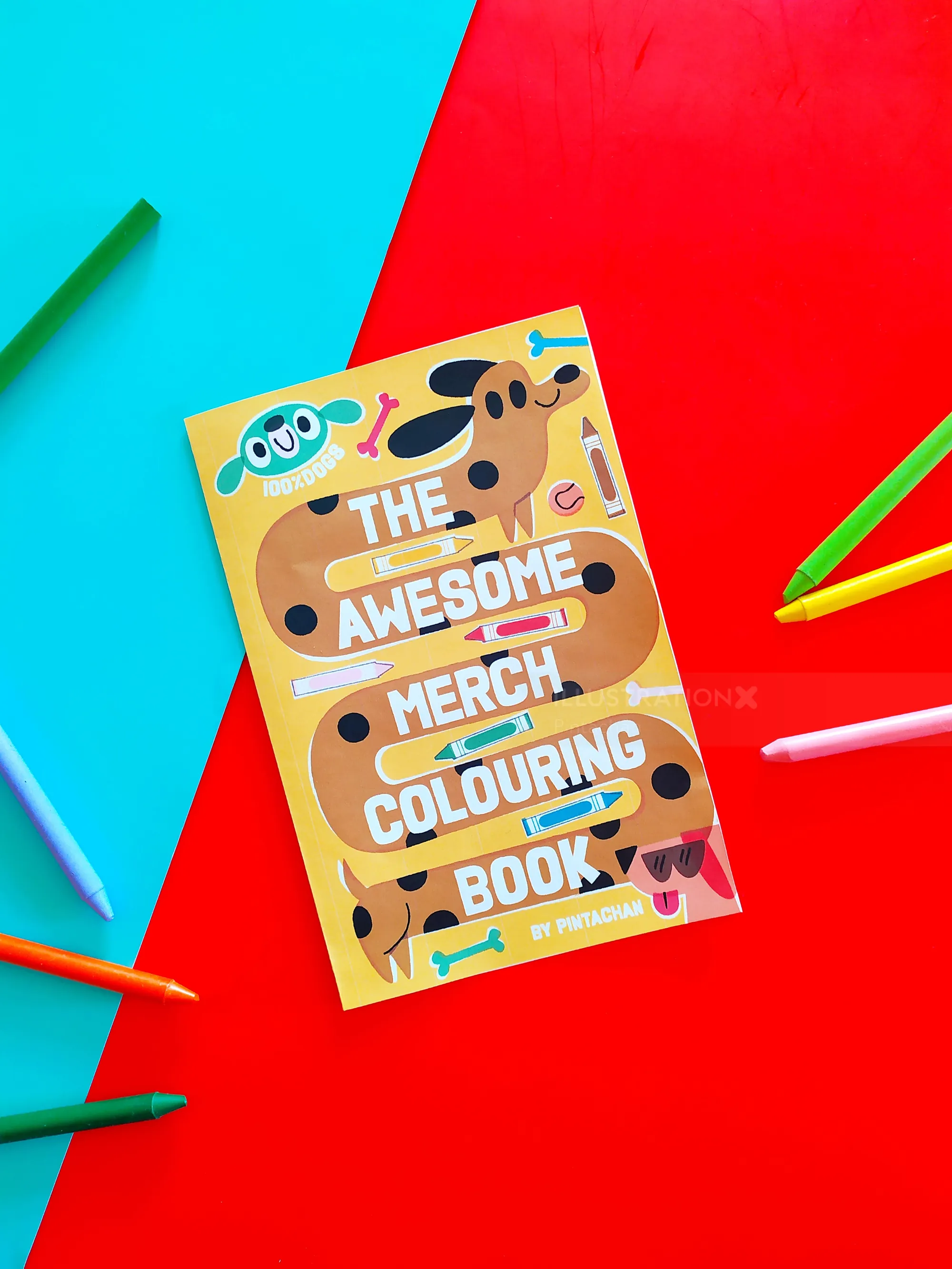 Photo of The Awesome Merch Colouring Book with colored pencils by Pintachan