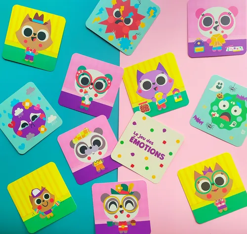 Emotion-themed colorful cards with animal characters by Pintachan