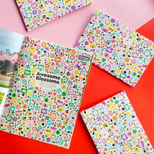 'Awesome Blossoms' puzzle books with floral designs by Pintachan