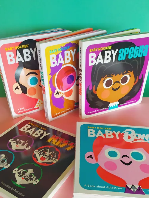 Baby Rocker illustrated children's books with vibrant colorful covers by Pintachan