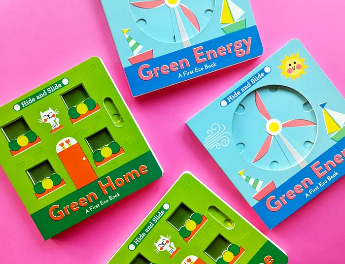 Children's books featuring green energy and eco-friendly home illustrations