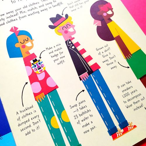 Three cartoon characters showing different casual clothing styles and tips.