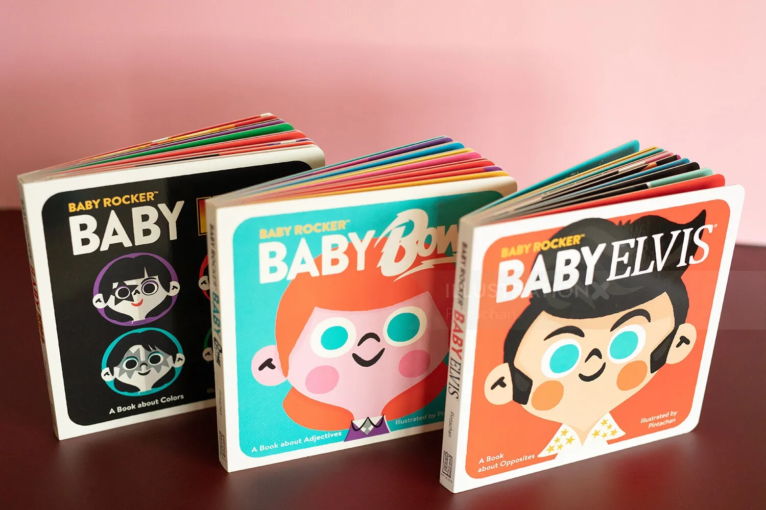 Three Baby Rocker board books with cartoon baby faces on covers