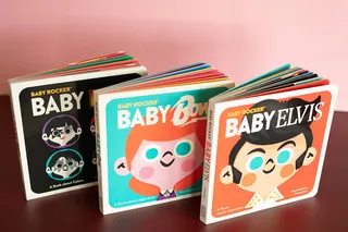 Three Baby Rocker board books with cartoon baby faces on covers