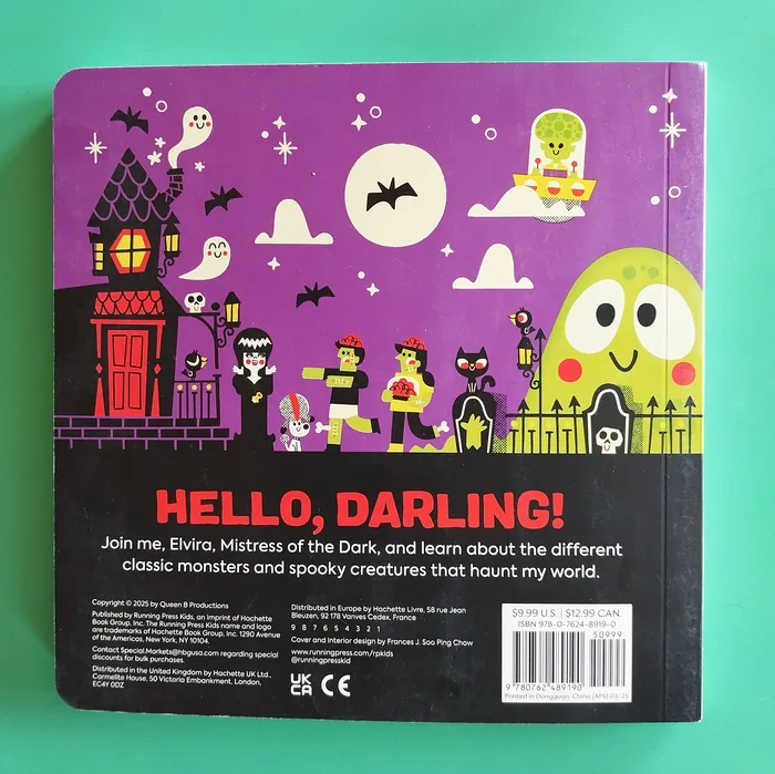 Halloween book cover featuring colorful monsters and spooky characters