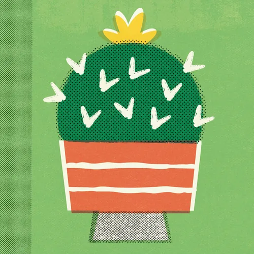 Stylized potted cactus plant illustration by Pintachan