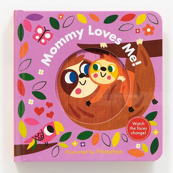 Mommy Loves Me book cover with mother and baby sloth, illustrated by Pintachan