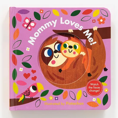 Mommy Loves Me book cover with mother and baby sloth, illustrated by Pintachan