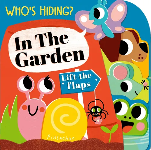 Children's book cover with garden animals including snail, butterfly, dog, and frog by Pintachan