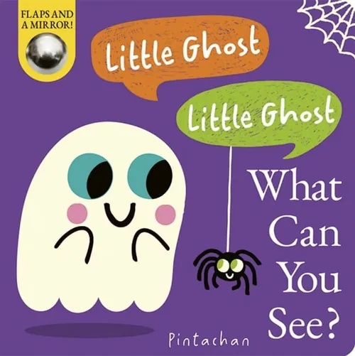 Pintachan book cover showing a smiling white ghost, small spider, and “What Can You See?”