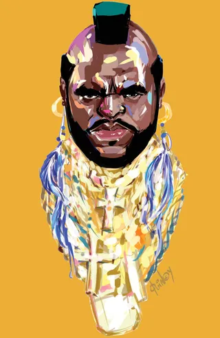 Digital painting of Mr. T American actor