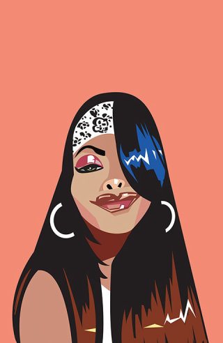 Retrato vectorial de Aaliyah Dana Haughton 