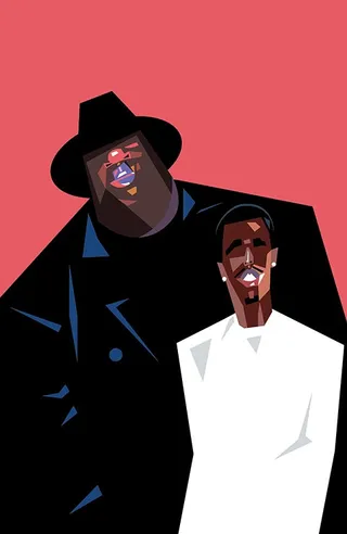 Comic portrait of Biggie and Puff