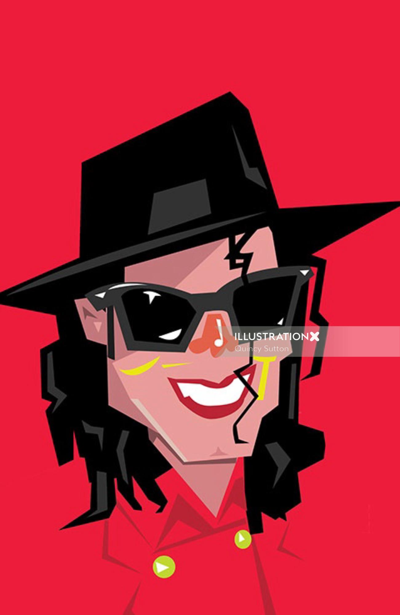 Illustration de dessin animé de Michael Jackson