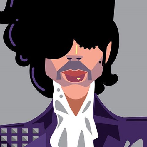 Vector portrait of Prince american singer 