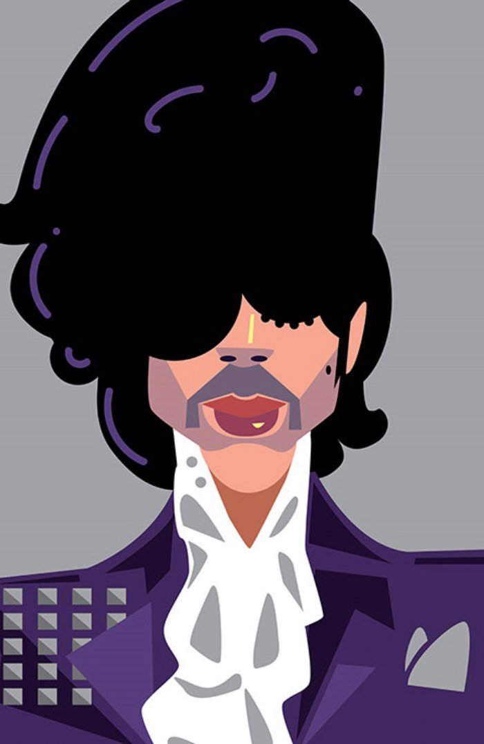 Vector portrait of Prince american singer 