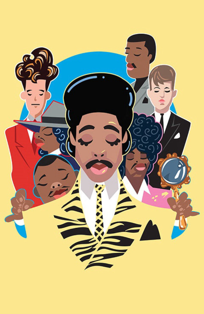 Digital painting of pop singers 
