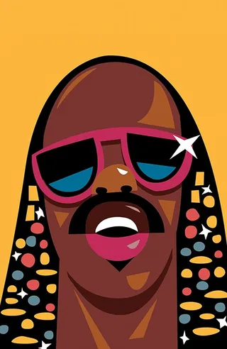 Stevie Wonder vector portrait 