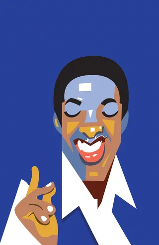 Cartoon portrait of Sam Cooke