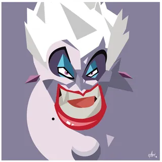 Stylized portrait of Ursula from Disney villains by Quincy Sutton