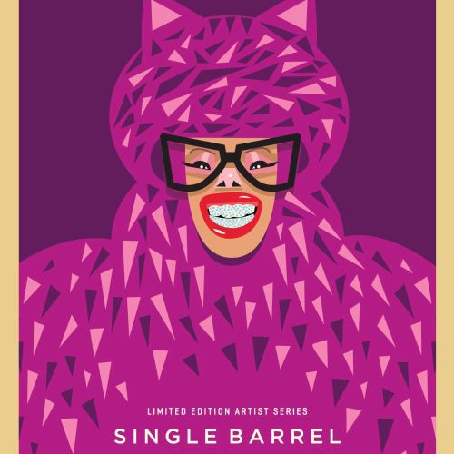 Cheshire Cat-themed Rabbit Hole whiskey label