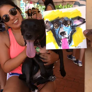 Live event drawing of a dog
