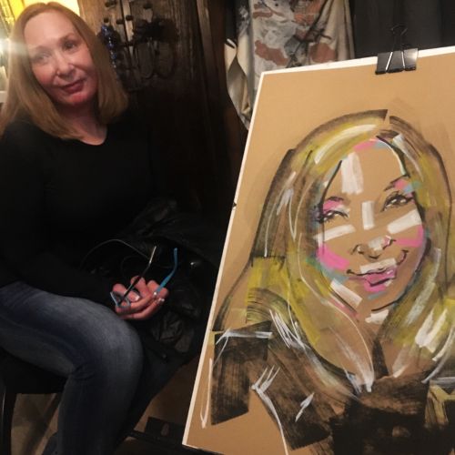 Live event drawing woman face
