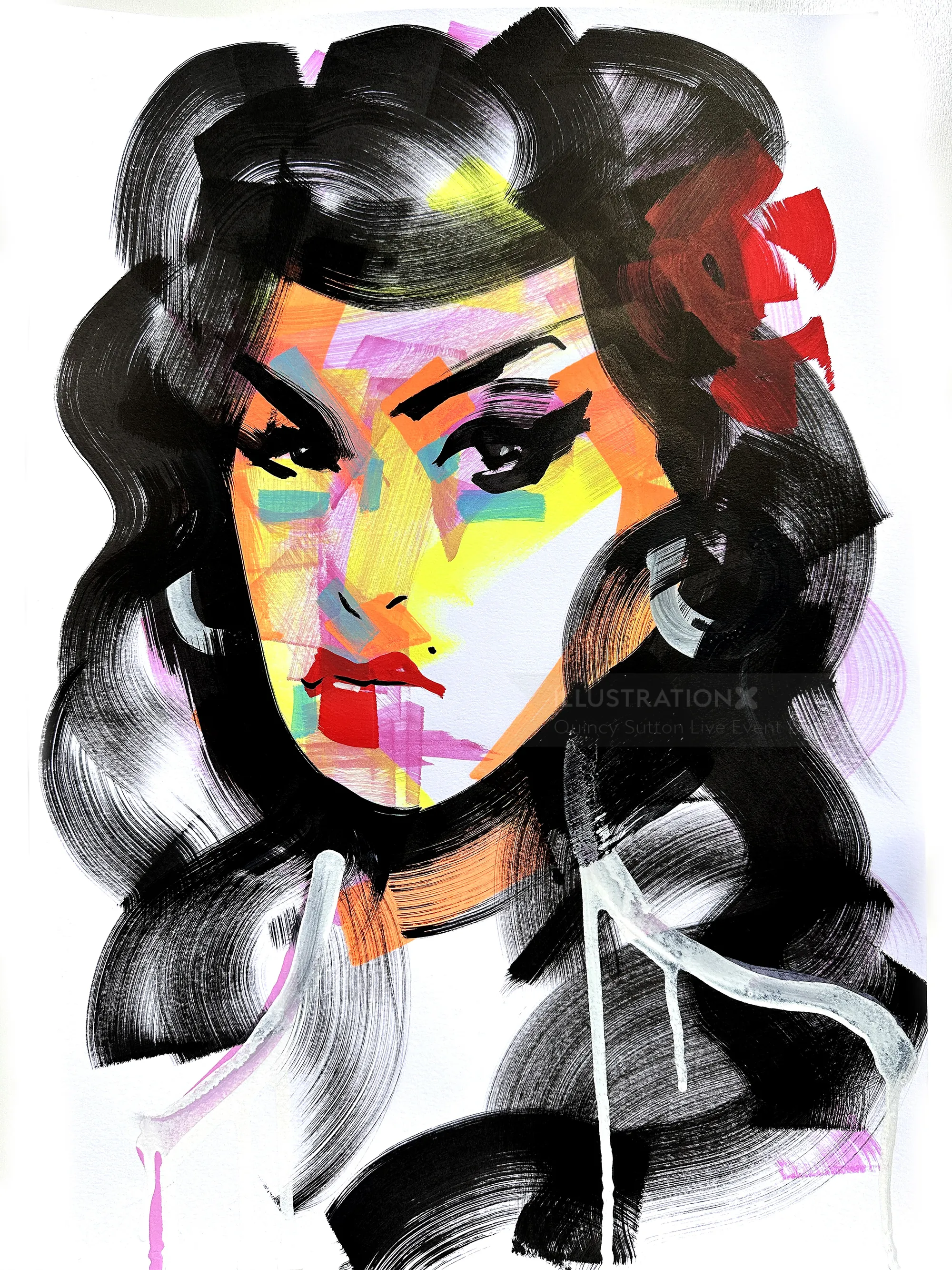 Abstract fashion portrait with vibrant color blocks by Quincy Sutton