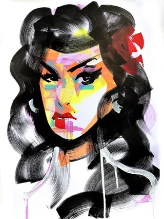 Abstract fashion portrait with vibrant color blocks by Quincy Sutton