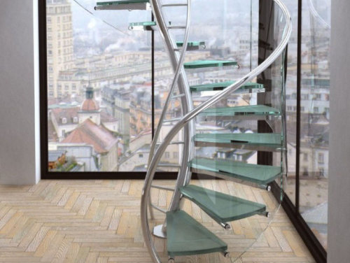 Caixa de escada de vidro arquitetônico