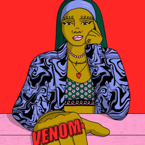 This drawing was influenced by Little Simz's song "Venom"