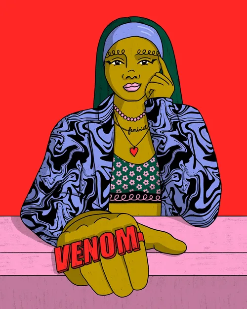 Diese Zeichnung wurde von Little Simz' Song "Venom" beeinflusst.