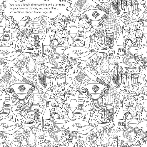 Black and white detailed kitchen utensils and cooking tools pattern