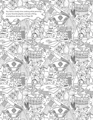 Black and white detailed kitchen utensils and cooking tools pattern