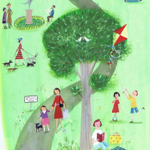 Illustration of children in a park