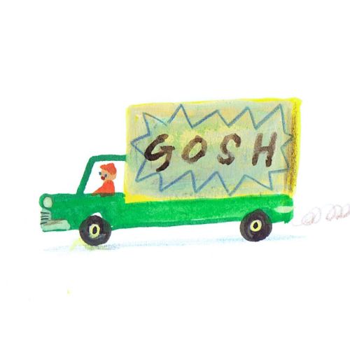 green truck with gosh label