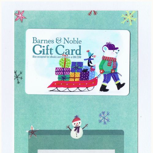 Illustration of Christmas gift card for Barnes & Noble