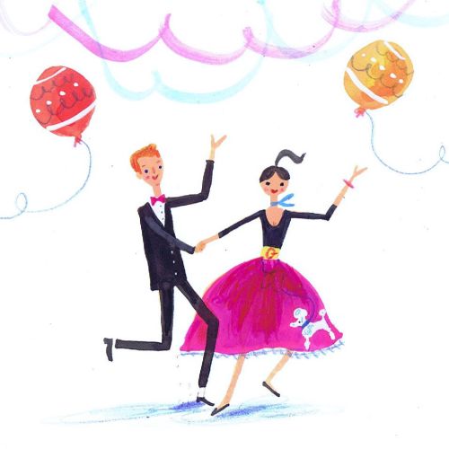 Illustration of couple dancing
