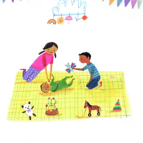 Children playing illustration 
